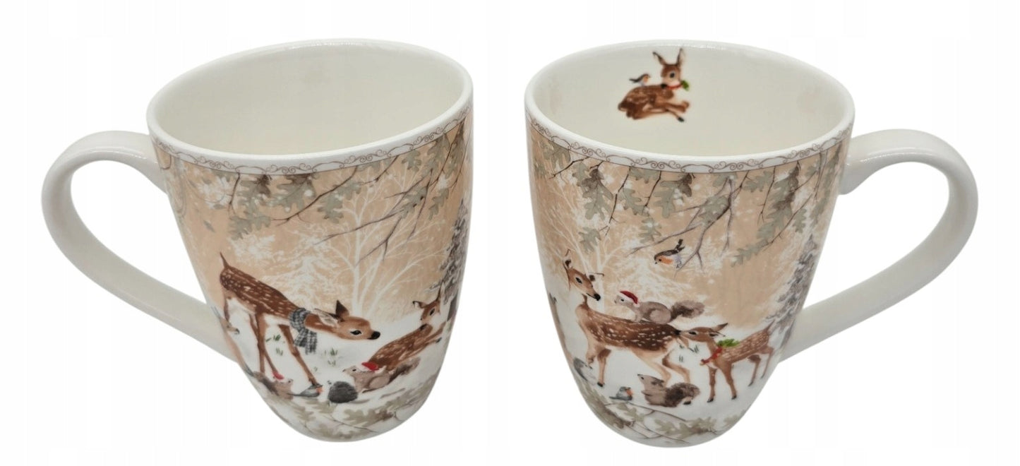 KUBKI KUBEK CERAMICZNE ZESTAW PREZENT ŚWIĘTA SARENKI Z PUDEŁKIEM 300 ML