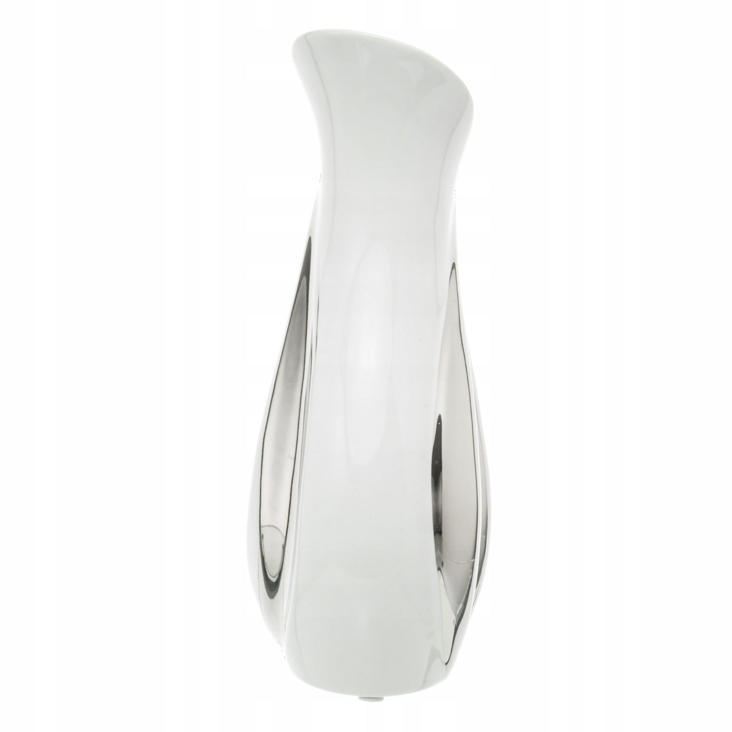 Wazon ceramiczny biało-srebrny 30,5 cm glamour modern biały srebrny