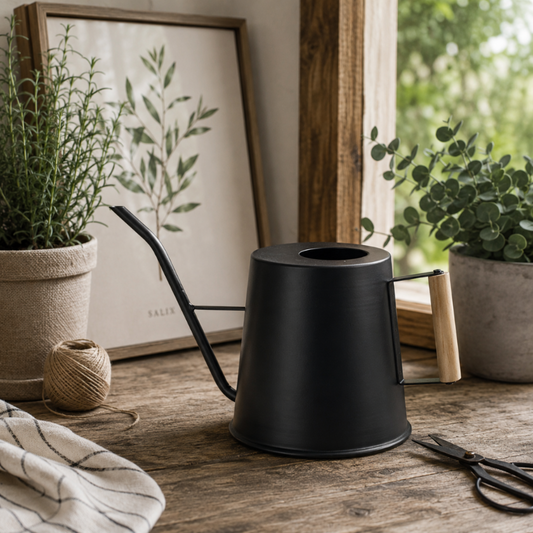 Konewka czarna metalowa loft ozdobna