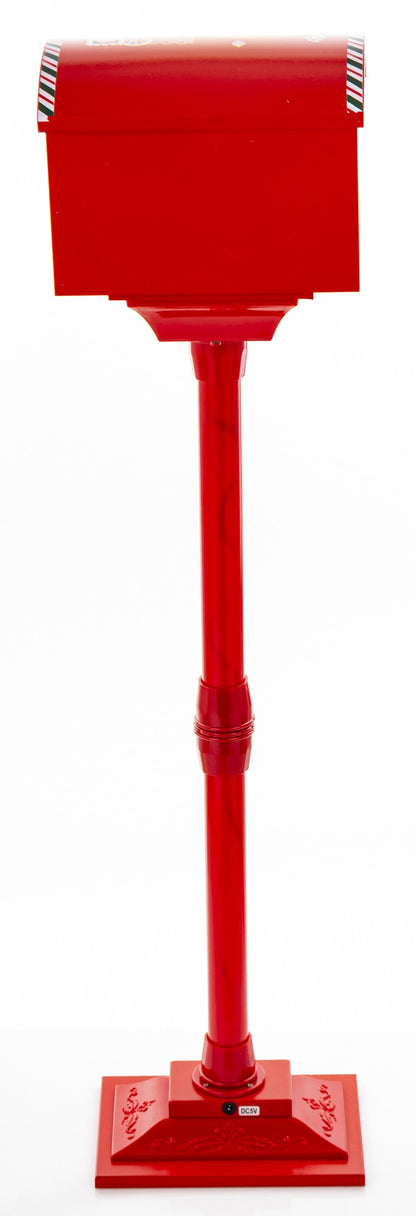 Dekoracja skrzynka na listy z pozytywką LED wielokolorowa 109x27x20 cm