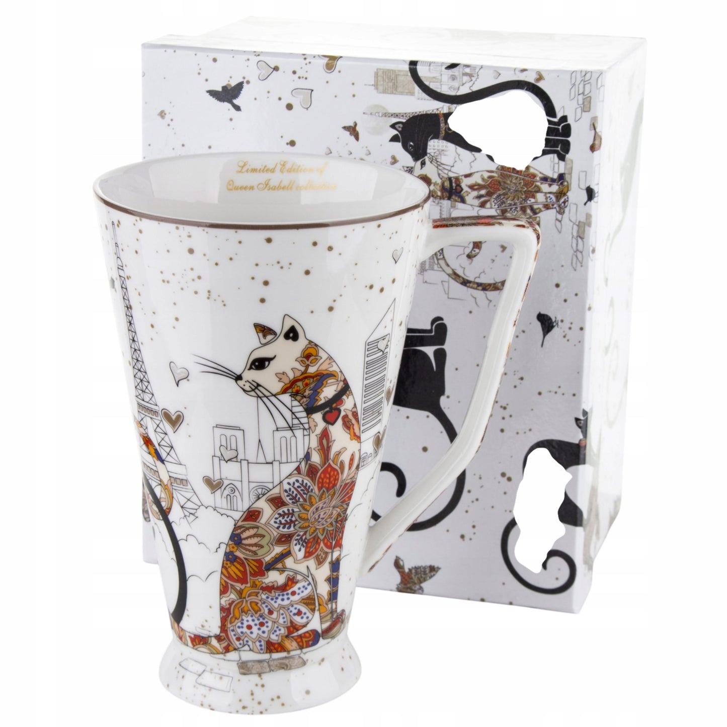 Kubek porcelanowy KOT 500ml kotek pudełko duzy kubeczek na prezent