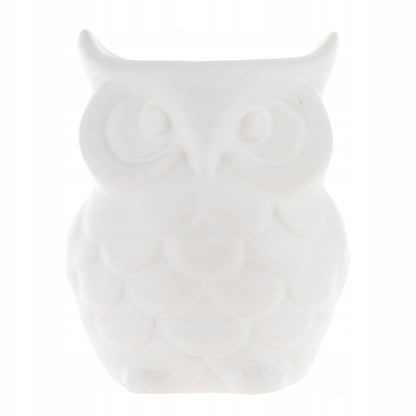 Kominek zapachowy ceramiczny biały sowa figurka podgrzewacz olejków 12 cm