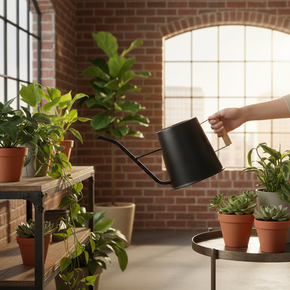 Konewka czarna metalowa loft ozdobna