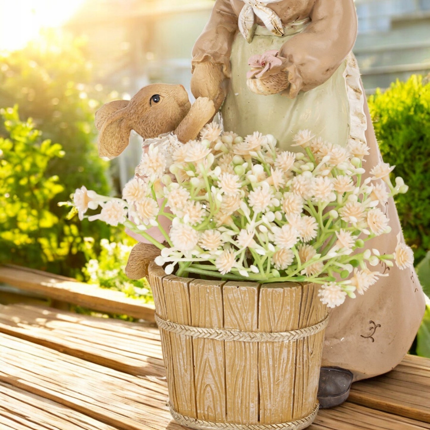 Figurka króliki zajączek wielkanocna 25cm mama z małym króliczkiem zając