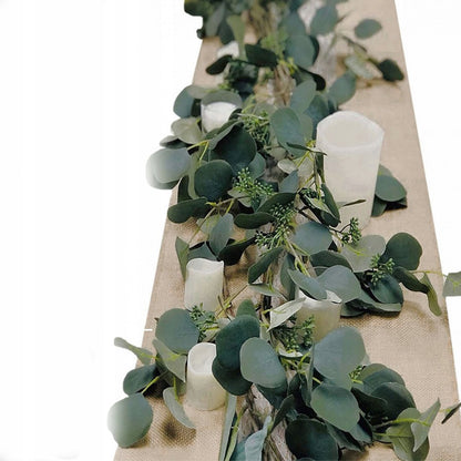 Girlanda dekoracyjna zielona długa 185 cm ozdobna tworzywo szcztuczne