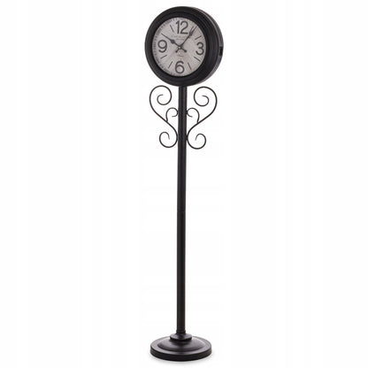 Zegar podłogowy metalowy czarny mat na nodze loft retro 151cm