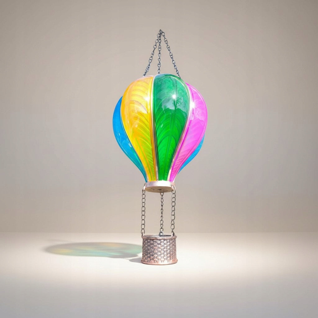 Lampa dekoracyjna solarna balon płomyk led czujnik zmierzchu 19x62 cm