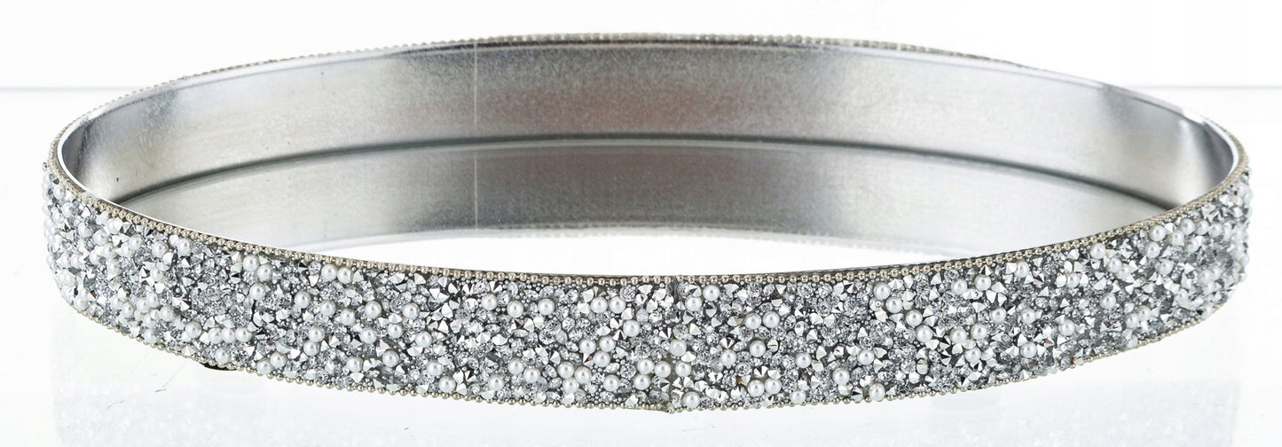 TACA DEKORACYJNA LUSTRZANA SREBRNA GLAMOUR 18,5x11,5cm podstawka lustro