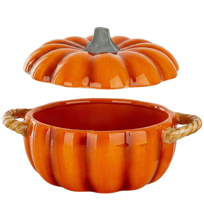 Pojemnik Dekoracyjny Dynia z pokrywką ozdoba Figurka jesienna halloween