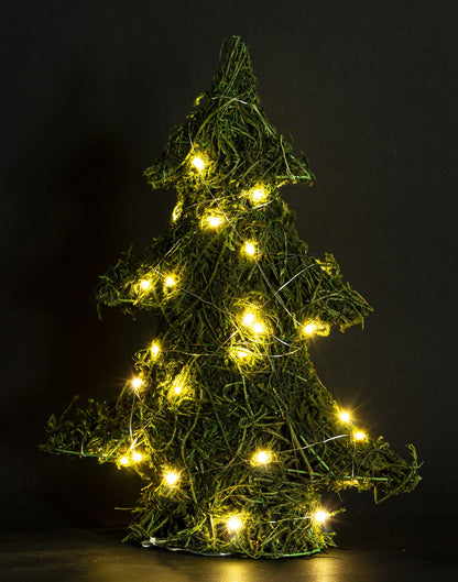 Ozdoba choinka LED metalowa zielona 50x40x10 cm