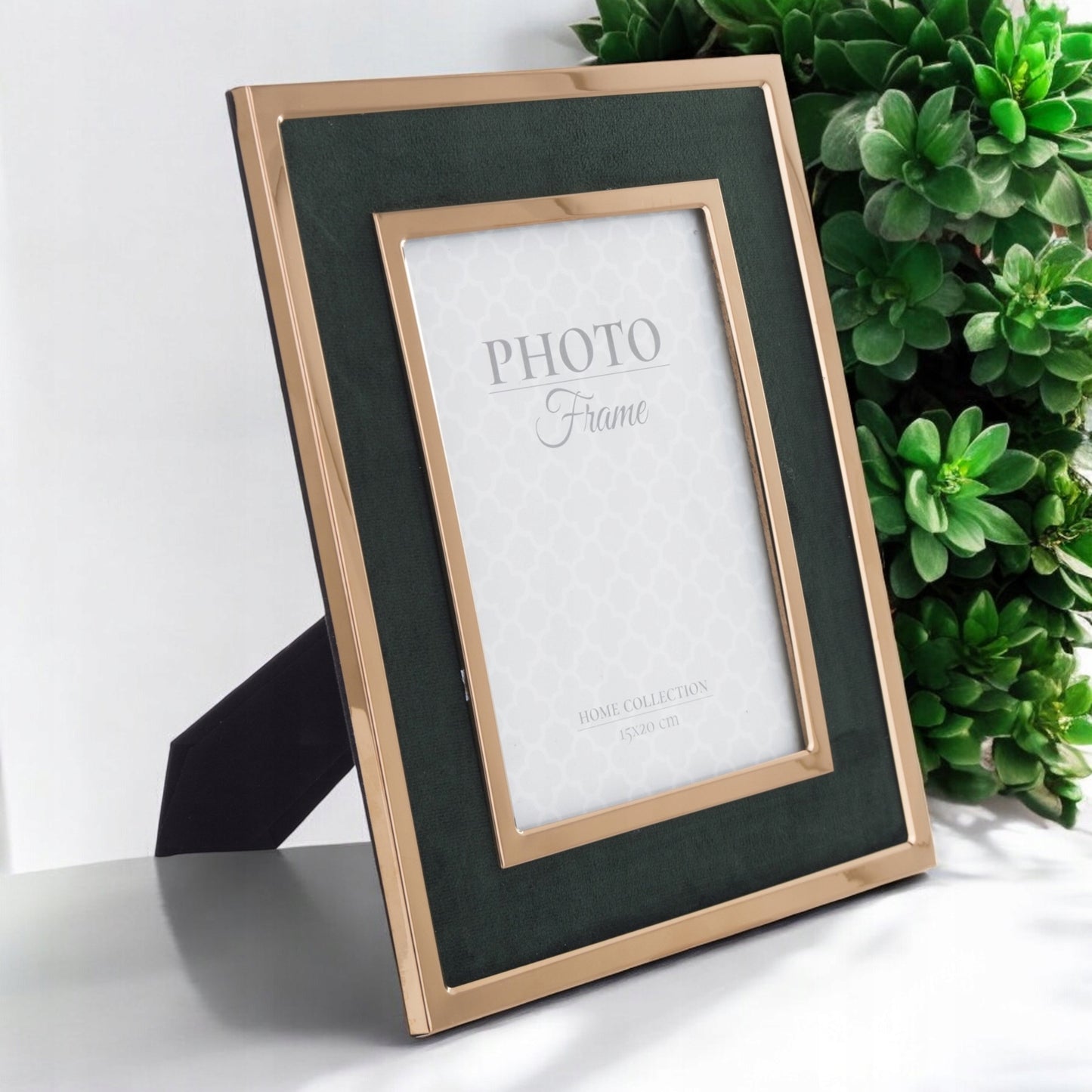 Ramka na jedno zdjęcie 24 x 29 cm foto 15x20 cm zielona złota