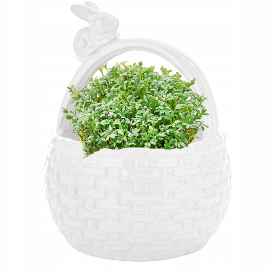 Ceramiczny Koszyk Porcelanowa Miska Zajączek Wielkanocny 16x12 cm osłonka