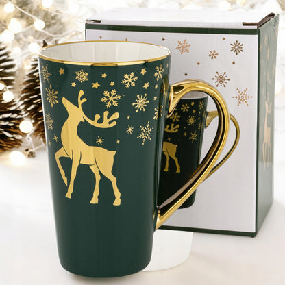Kubek świąteczny porcelanowy w pudełku 450 ml duży prezent na mikołajki