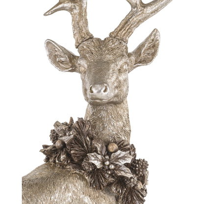 RENIFER FIGURKA ŚWIĄTECZNA ZŁOTY JELEŃ DEKORACJA duża 55x41x28 cm