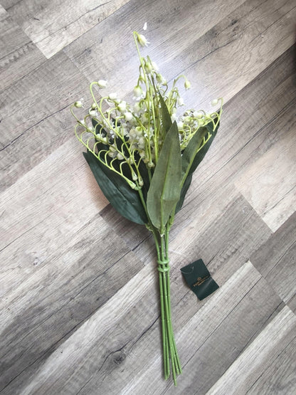 konwalie sztuczne bukiet gałązki konwalii jak żywe 39 cm