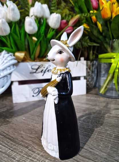 FIGURKA WIELKANOCNA PANI ZAJĄC KRÓLIK model XL czarny zajączek