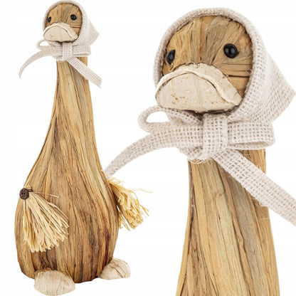 2x Figurka wielkanocna kaczka 38 cm duże wiejska rustykalna gąski komplet