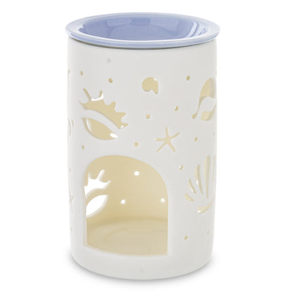 Kominek zapachowy porcelanowy biały podgrzewacz do olejków wosku 13,5 cm