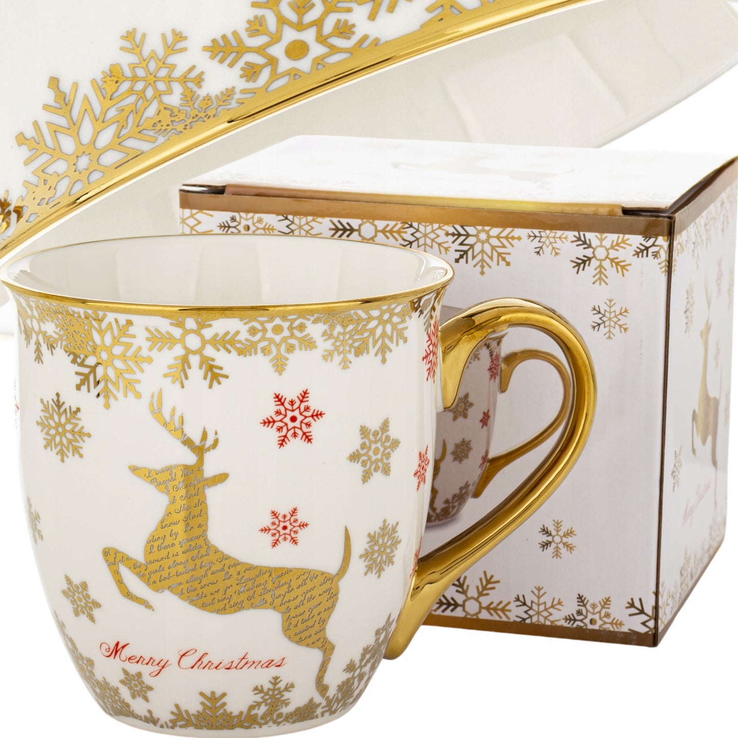 Kubek filiżanka świąteczna w pudełku porcelana prezent świąteczny