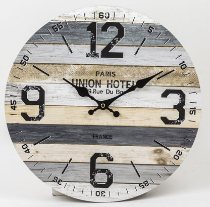 Zegar ścienny szary brązowy 34cm retro