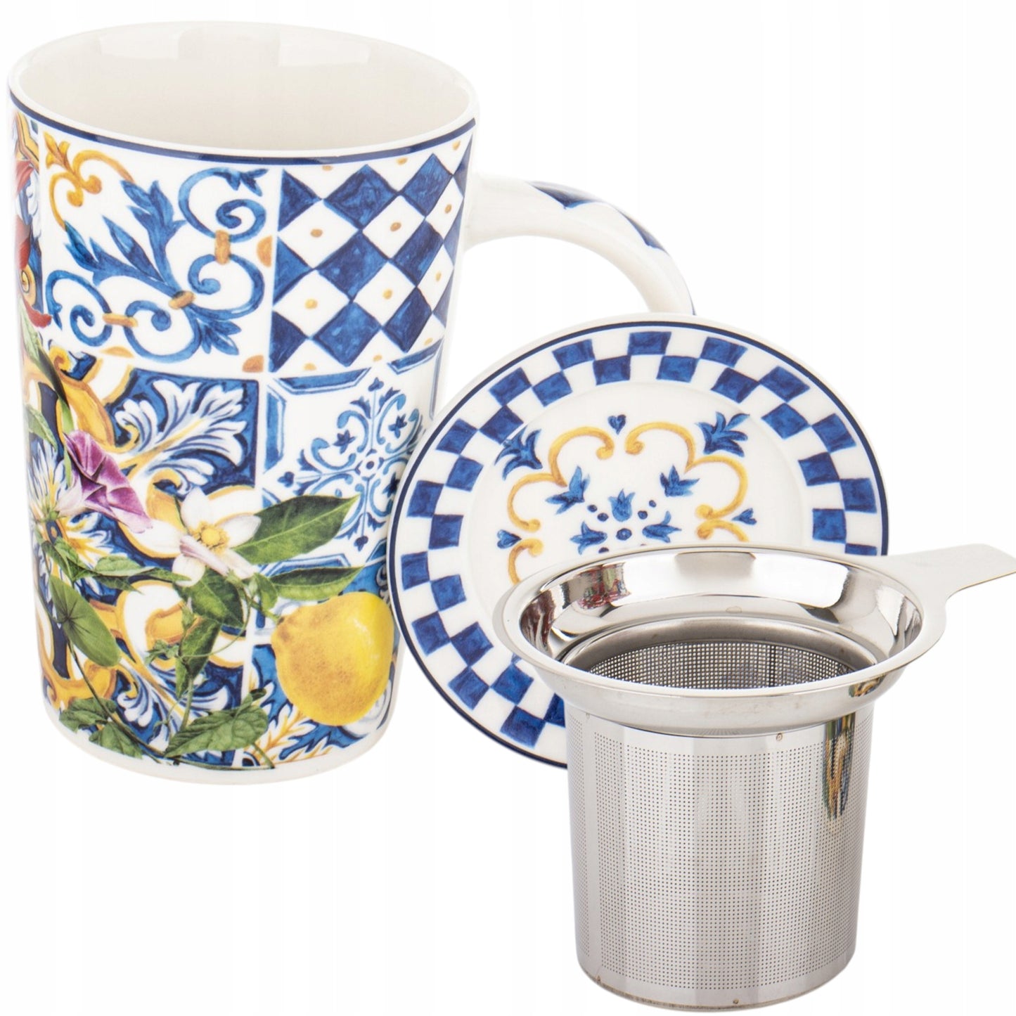 Kubek z zaparzaczem w pudełku prezentowym porcelanowy 400 ml