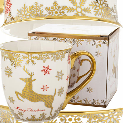 Kubek filiżanka świąteczna w pudełku porcelana prezent świąteczny
