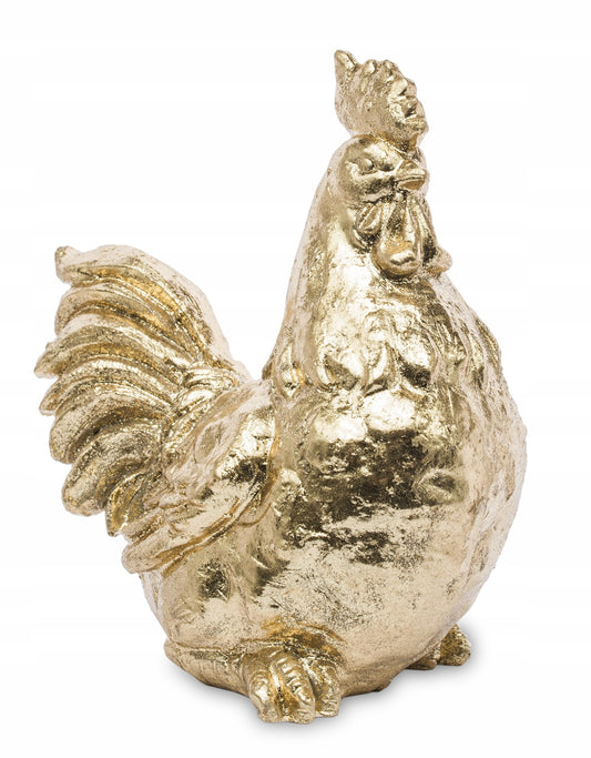 Figurka Złoty kogut wielkanocna kura 19 cm