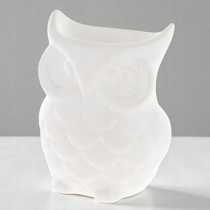 Kominek zapachowy ceramiczny biały sowa figurka podgrzewacz olejków 12 cm