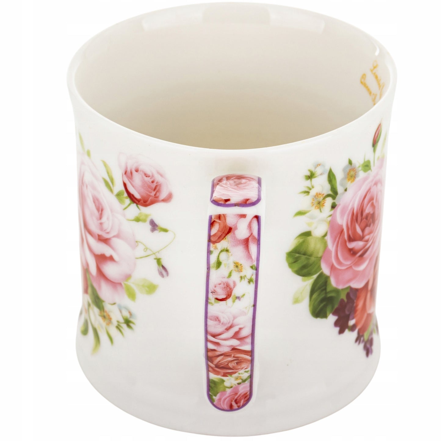 Kubek porcelanowy w róże 360 ml kwiatowy Prezent w pudełku na herbate 360ml