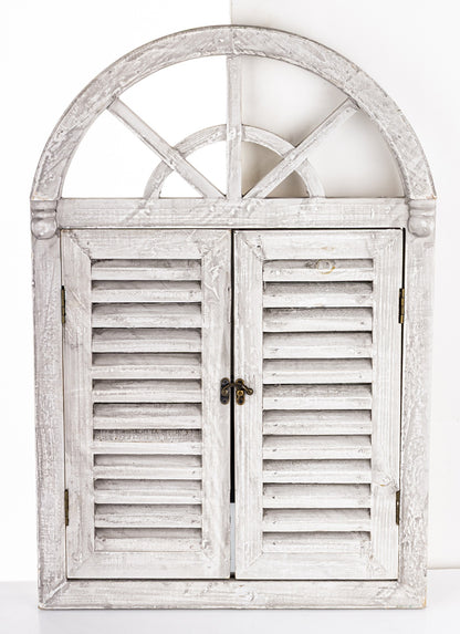 Lustro dekoracyjne szary drewno, szkło 60x40x3,5 cm cm
