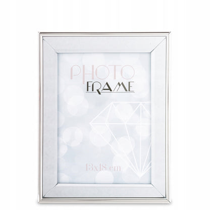 srebrna ramka na zdjęcie 13x18 lustrzana glamour stawiana zawieszana