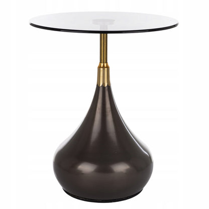 Stolik kawowy okrągły 54cm szklany loft design