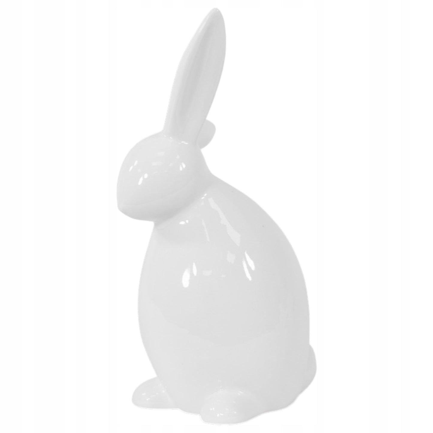Zajączek figurka wielkanocna dekoracja biała ceramika 20 cm