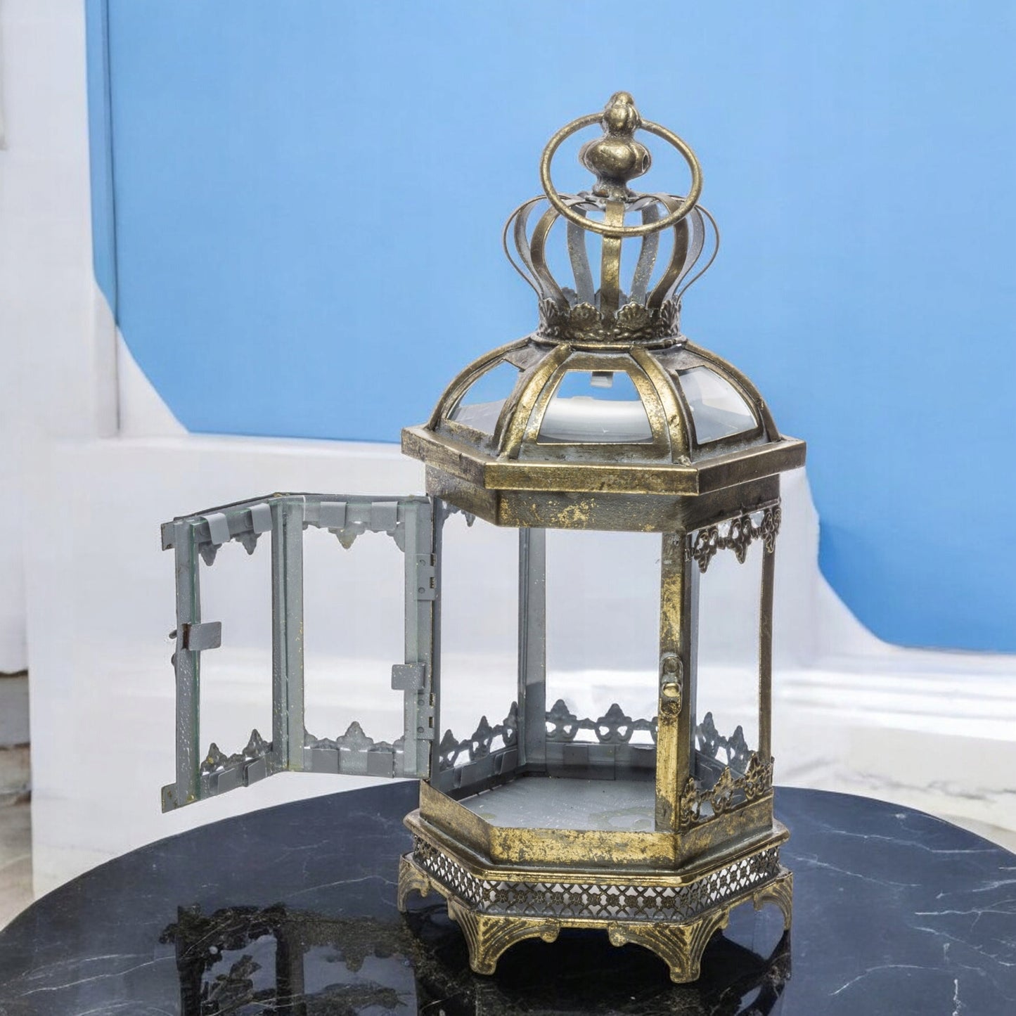 Lampion metalowy duży Latarenka styl indyjski