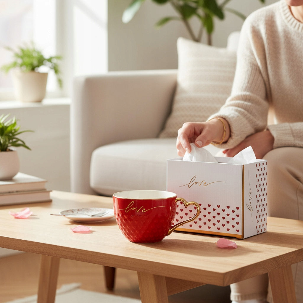 Porcelanowy kubek w ozdobnym pudełku na prezent love 500 ml filiżanka