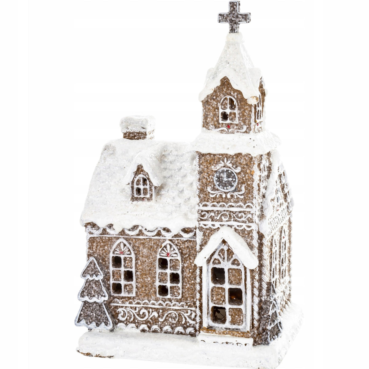 Dekoracyjny Domek Led figurka świąteczna kaplica piernikowy magic village
