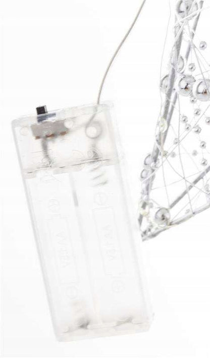 Gwiazda Led Oświetlenie Świąteczne srebrna gwiazdka duża 30cm na baterie