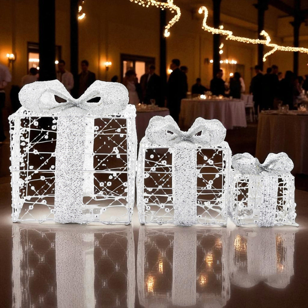 Ozdoba Prezenty 3 szt. LED Figurka świetlna świąteczna duża iluminacja