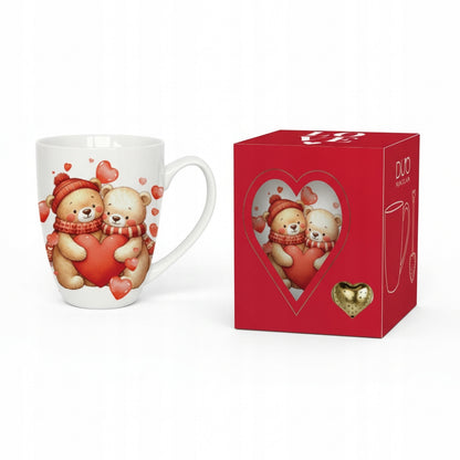 Kubek z zaparzaczem Serce 360 ml Misie z Sercami Porcelana Prezent