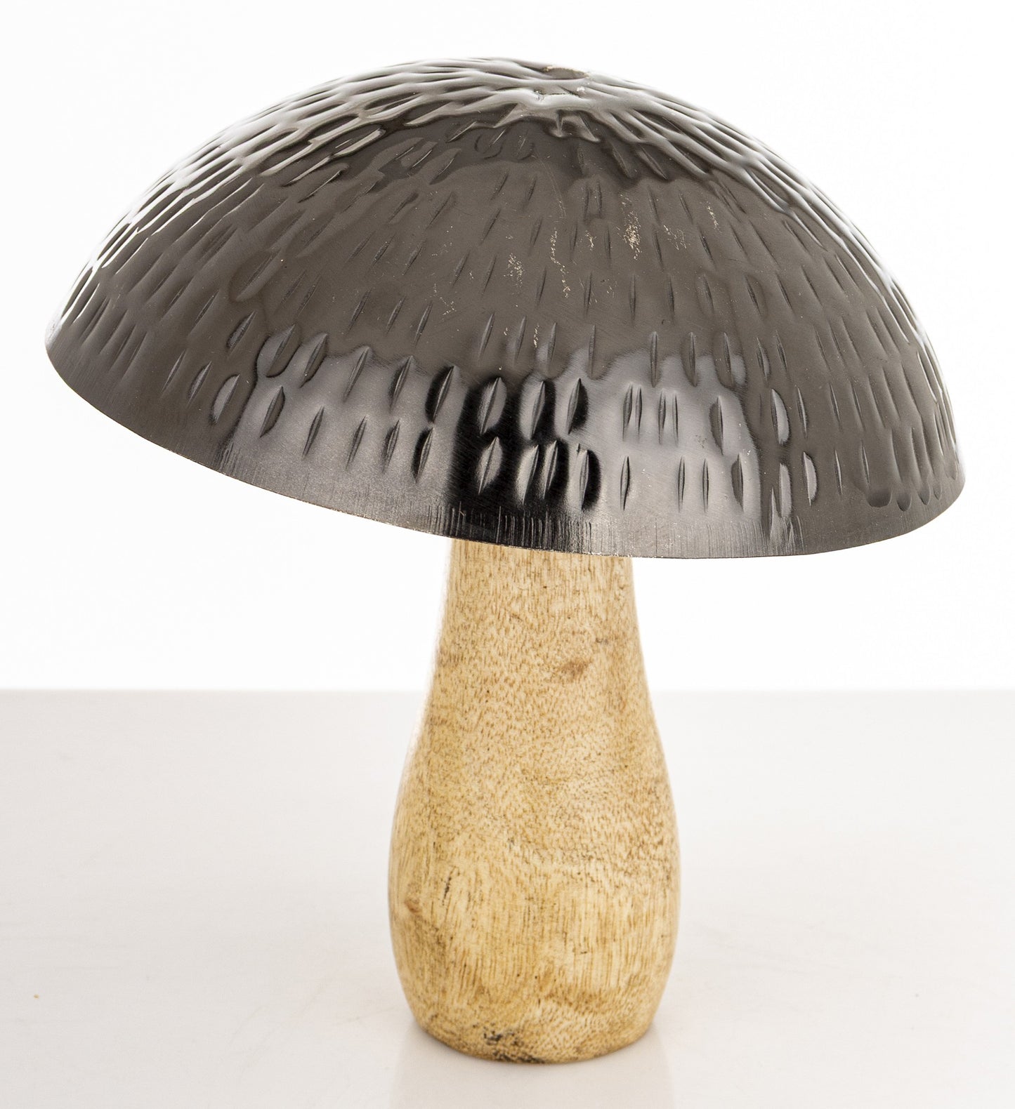 Figurka dekoracyjna grzyb drewniano-metalowa brązowo-złota 16x14x14 cm