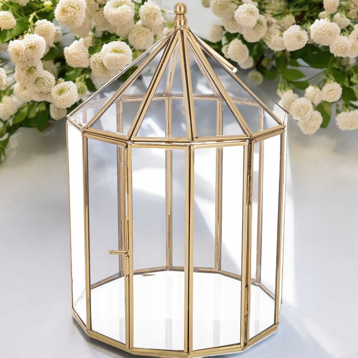 lampion szklarenka kopuła klatka geometryczna mini ogród na sukulenty