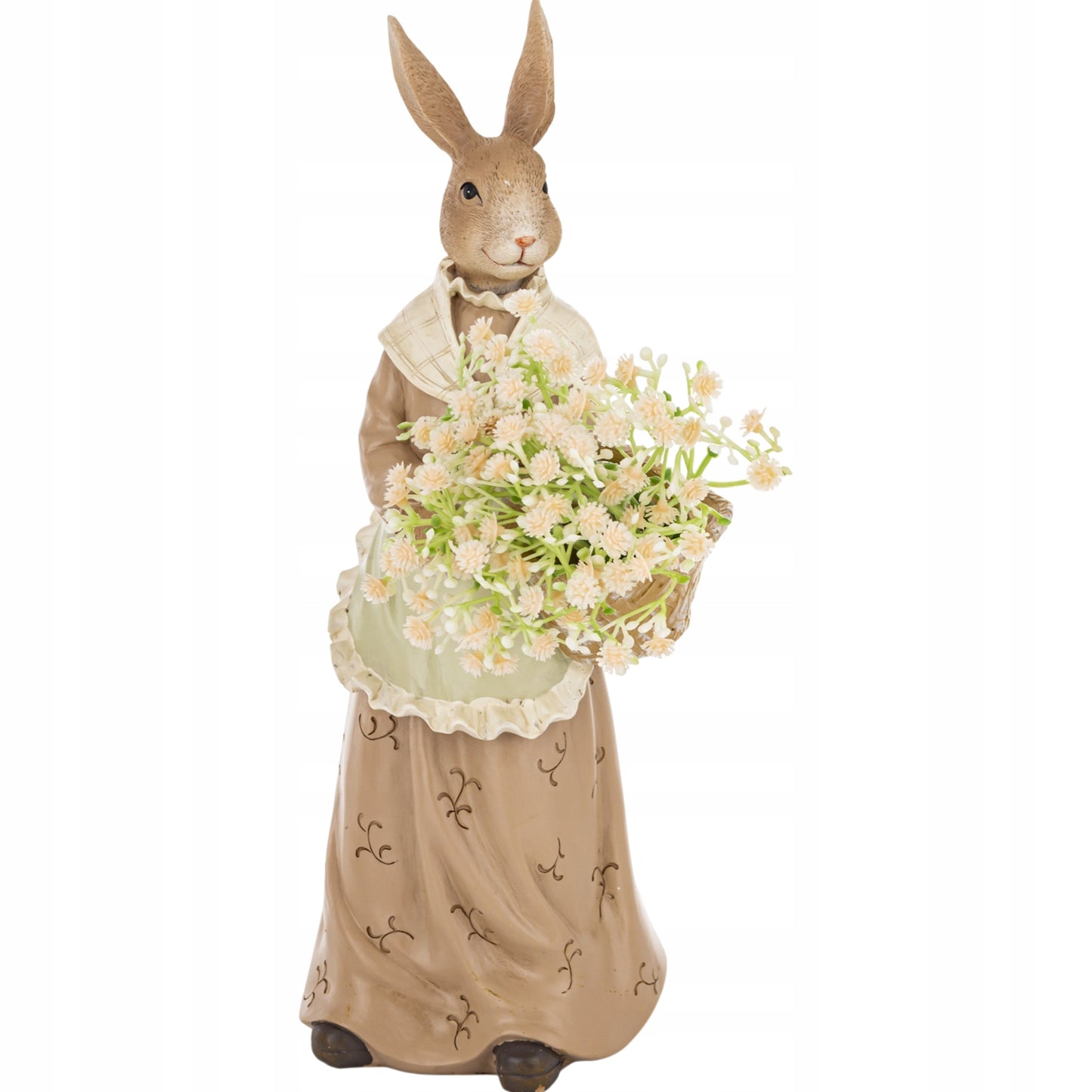 Figurka zajączek z kwiatami królik dekoracja wielkanoc ozdoba wiosna 31cm