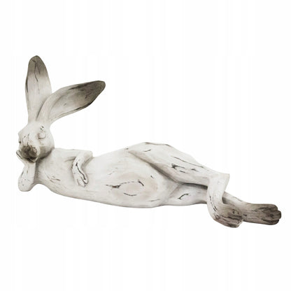 Figurka wielkanocna zając królik biały szary duży 46cm