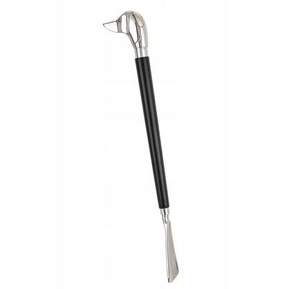 Długa łyżka do butów obuwia metalowa srebrna czarna pies premium elegancka