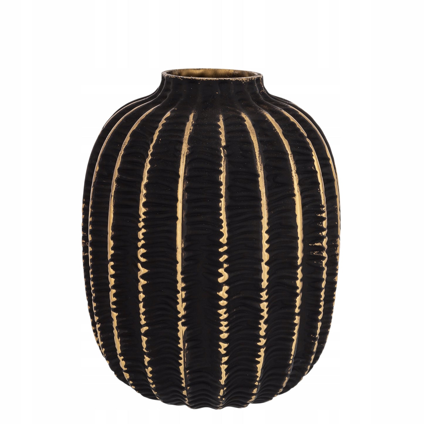 Wazon dekoracyjny czarno-złoty 19 cm
