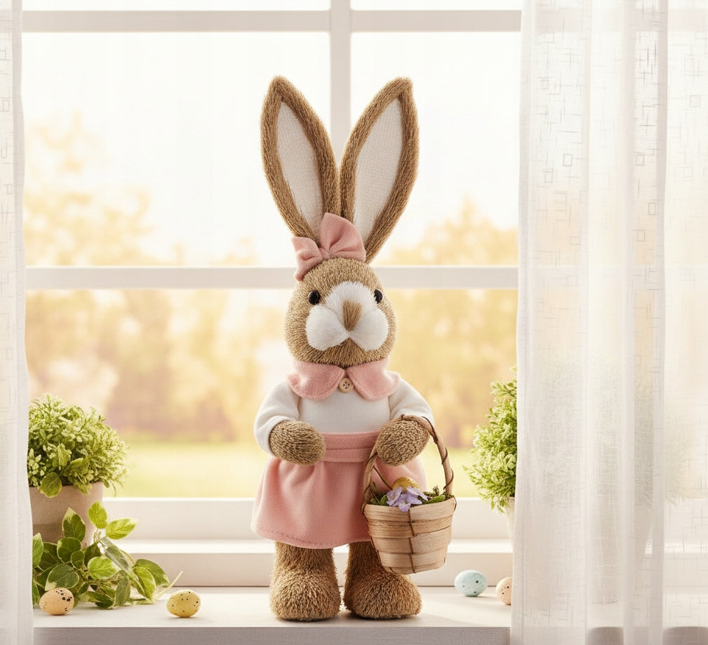 Figurka wielkanocna tworzywo sztuczne zając 35 cm Pani Królik