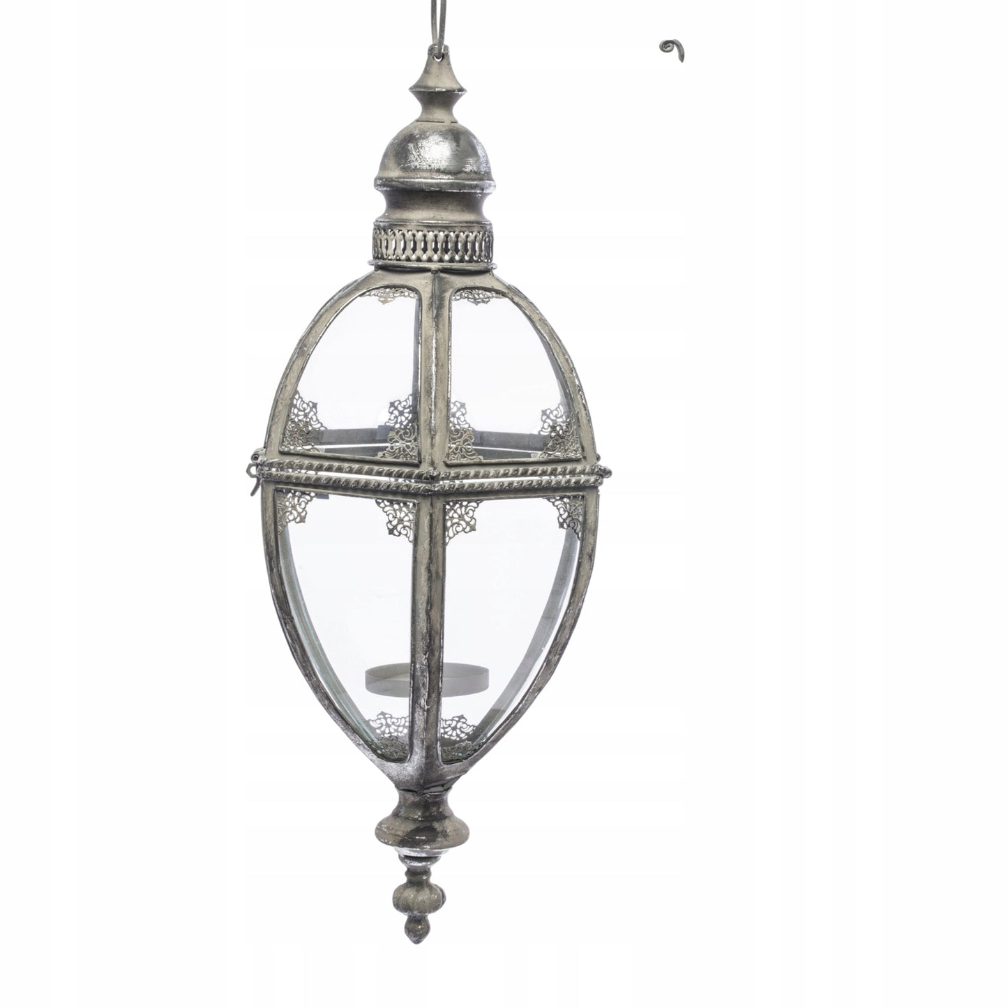 Lampion w stylu indyjskim latarenka Świecznik duży 88 cm metalowy szklany