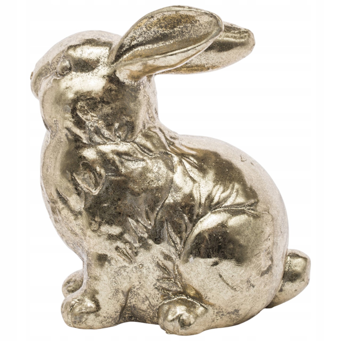 Królik figurka wielkanocna złota dekoracja zajączek ozdoba glamour 13 cm