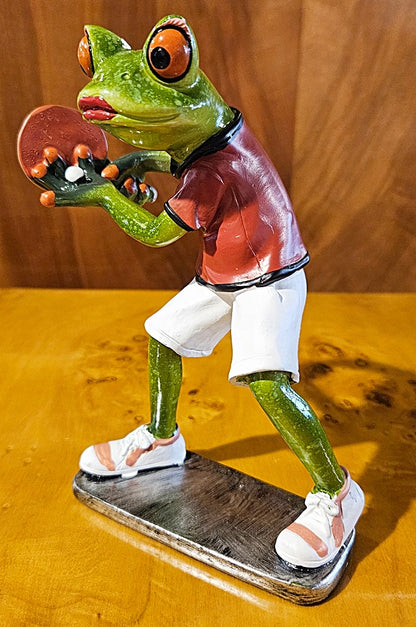Figurka Żaba żabka GRA w PING PONG tenisista tenis stołowy