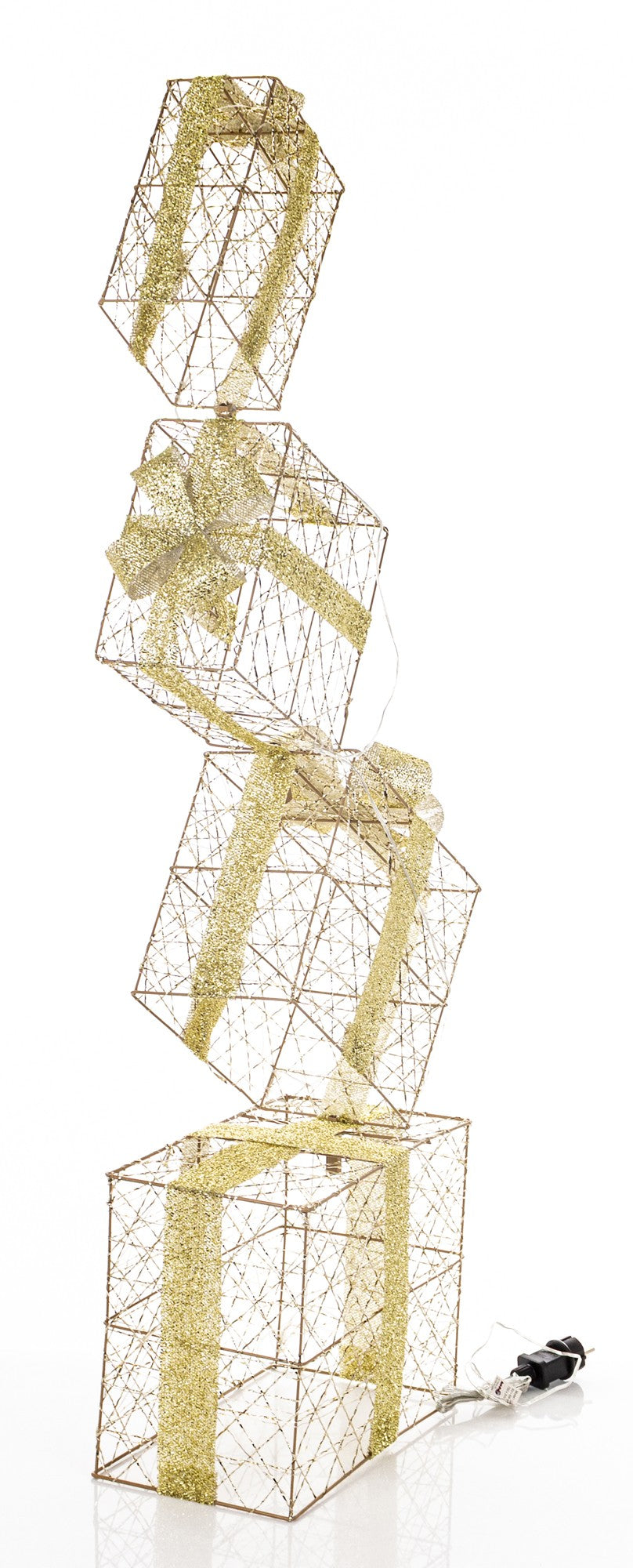 Ozdoba Prezent Led złoty, czerwony 128x44x20,5 dł. kabla 290cm cm